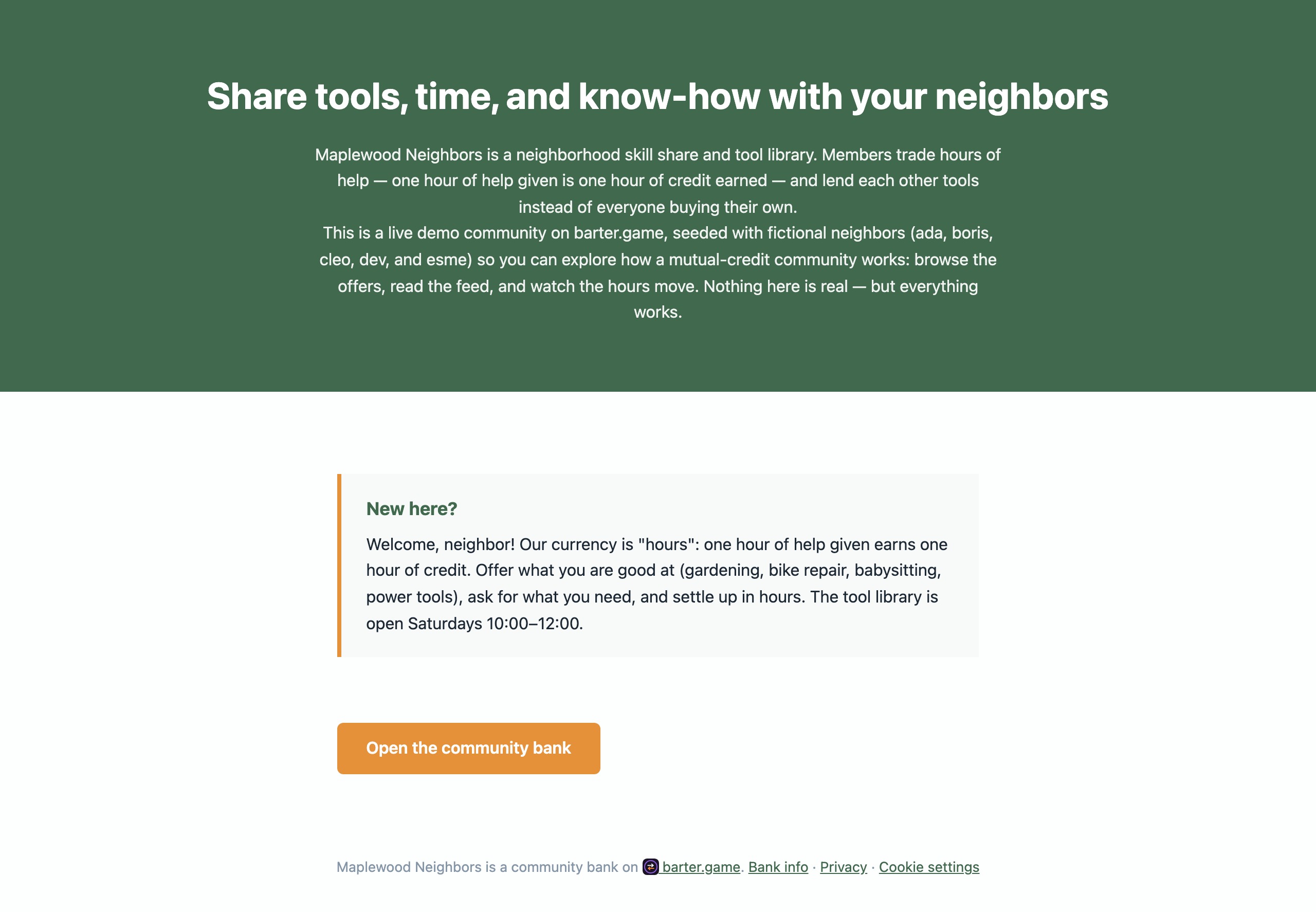 Maplewood Neighbors community landing page