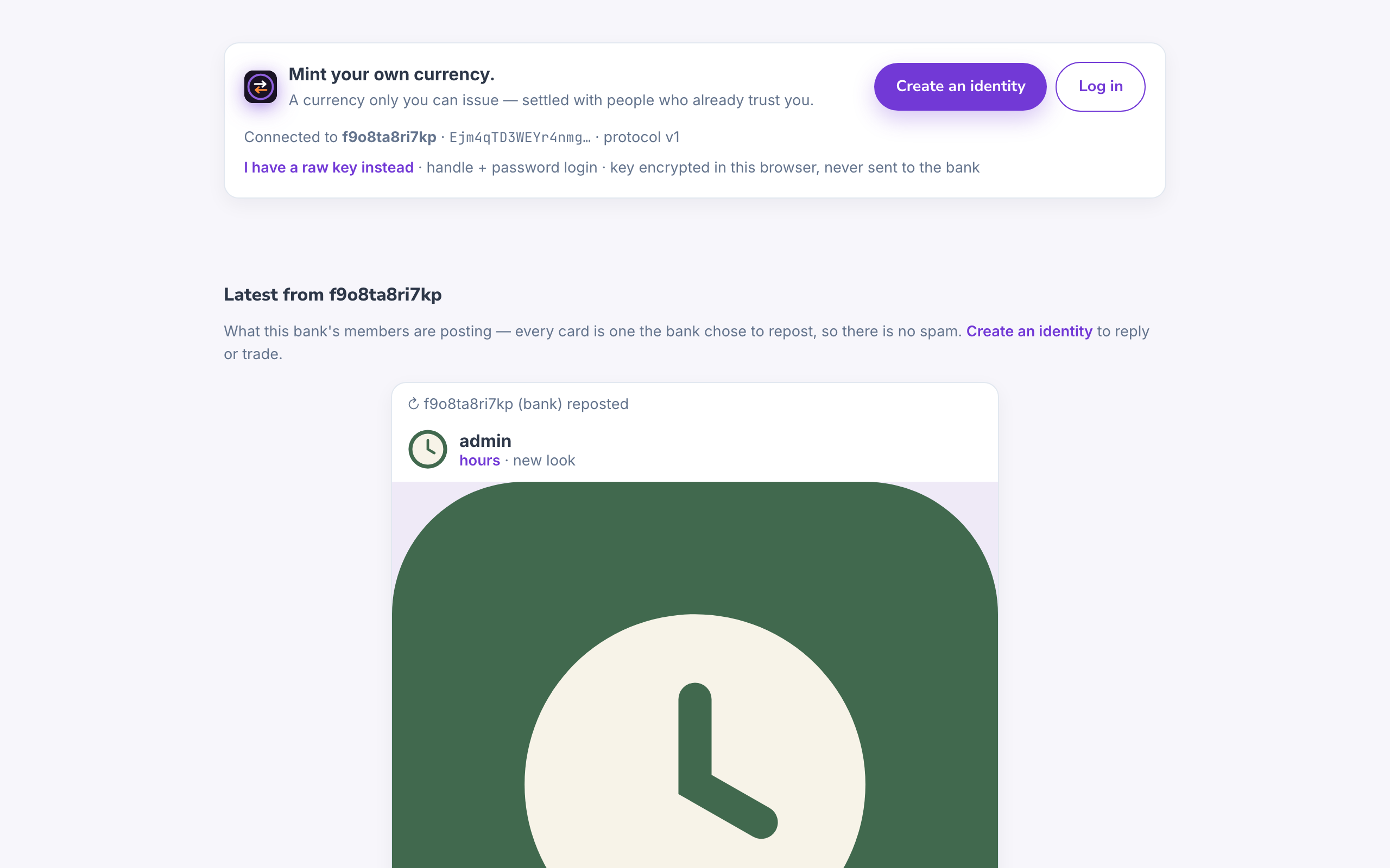 Bank UI sign-in screen